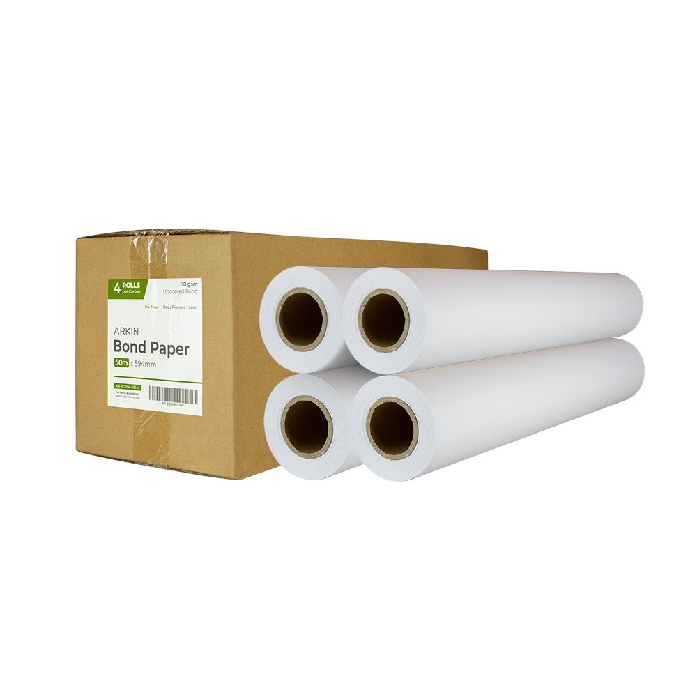 Arkin Bond Paper 80GSM - 594MM X 50M 4 Rolls/Ctn