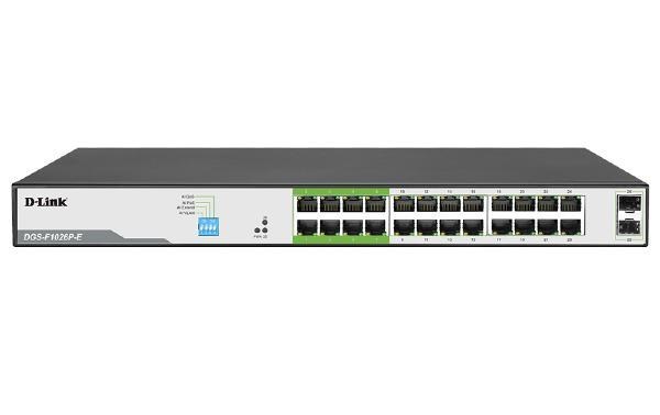 D-Link 26-Port Unmanaged PoE Switch With 24 RJ45 PoE And 2 SFP Ports