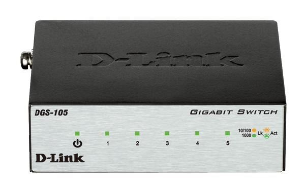 D-Link 5-Port Gigabit Unmanaged Desktop Switch With 5 RJ45 Ports