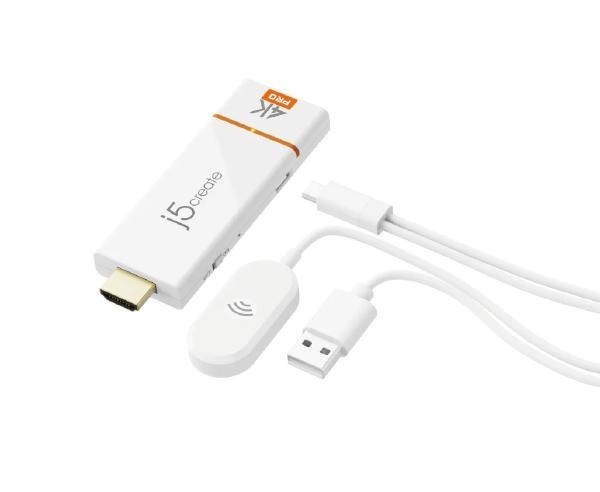 J5create Jvaw76pro ScreenCast 4K Wireless Display Adapter - Cast Laptop To TV. Supports Miracast, AirPlay, Chromecast, Windows, macOS, Ios, Android
