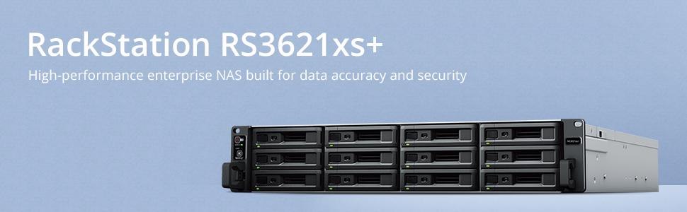 Synology RS3621xs+, 12 Bay Nas (No Disk), Xeon D-1541, 8GB, GbE(4), 10GbE(2),USB(2),RPS,2U