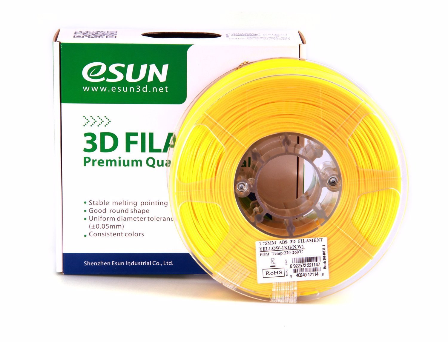 eSUN ABS+ 3D Filament 1.75mm 1kg - Yellow