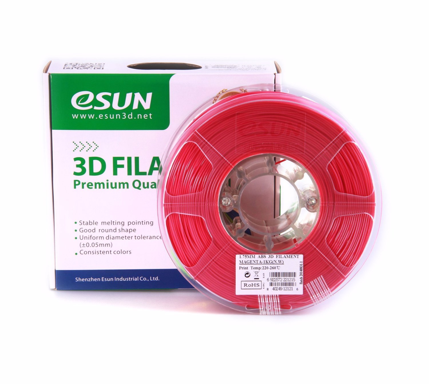 eSUN ABS+ 3D Filament 1.75mm 1kg - Red