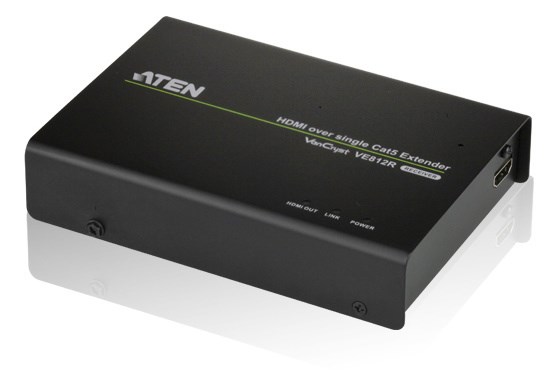 Aten Hdmi HDBaseT Receiver, Supports Up To 4096 X 2160 @ 30 HZ (4:4:4) @ 70M (Cat 5E/6) And 100M (Cat 6A)(Ls)