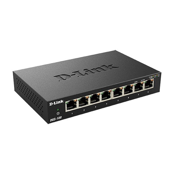 D-Link | DGS-108 | 8 Port Gigabit Desktop Switch (Metal Housing)