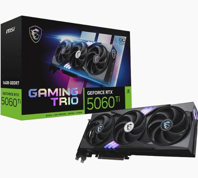 Msi nVidia GeForce RTX™ 5060 Ti 16G Gaming Trio Oc, Boost: 2572 MHz, Cuda 8960 Units, 16GB GDDR7, Hdmi™ X 1 (Embargo)