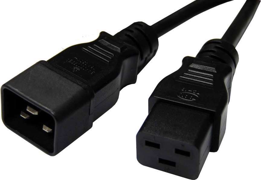 8Ware 1M Power Extension Cable Lead 15A Iec C19 To Iec C20 Male To Female For Ups Pdu PC Servers Rack-Mount Power Distribution Units