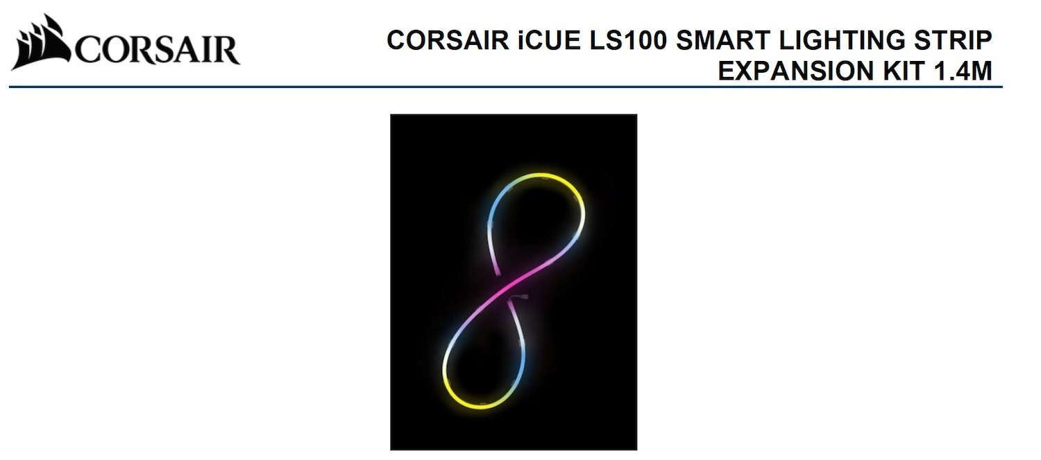 Corsair Icue LS100 Smart Lighting Strip Expansion Kit 1X 1.4 Meter 84 Individually Addressable Led.