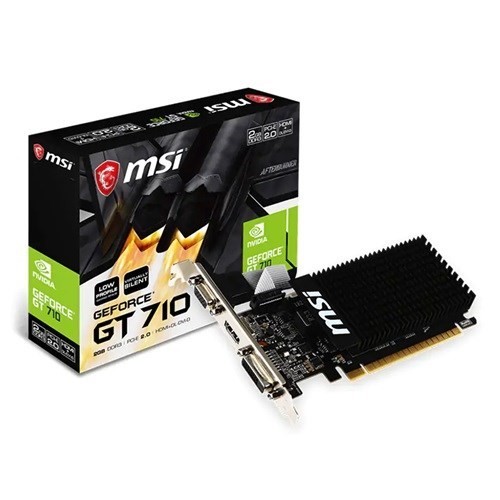 Msi nVidia Geforce GT 710 2GD3H 4Hdmi Vga Card 2GB DDR3 1600 MHz 4xHDMI PCIE2.0x1 954 MHz Core Clock