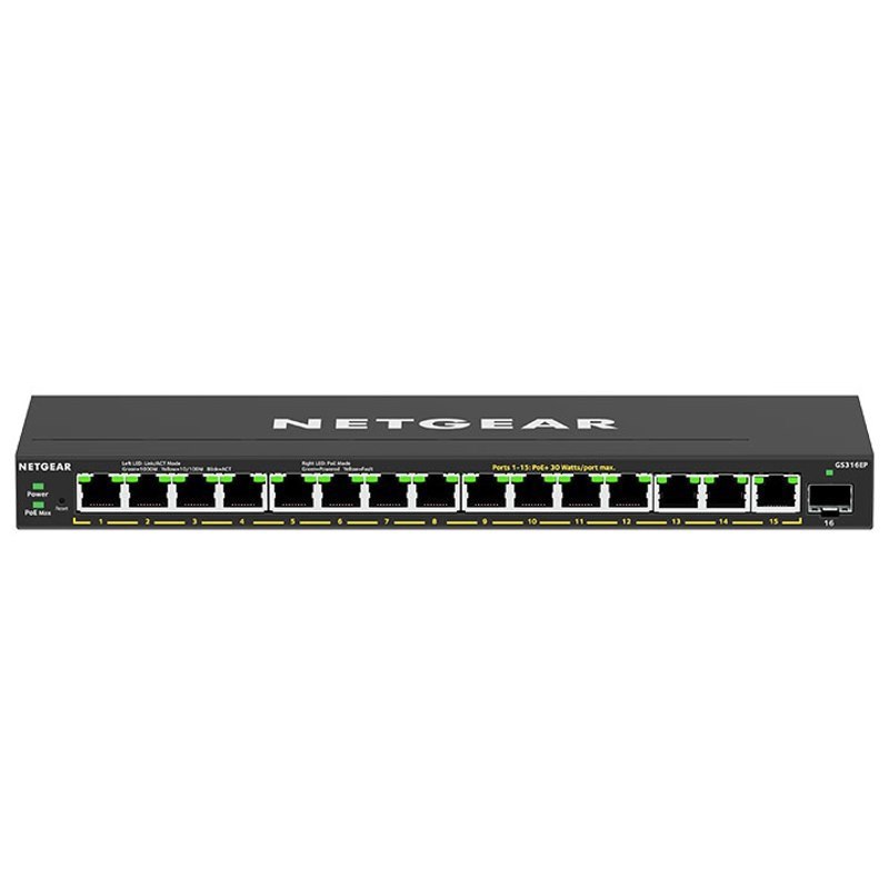 Netgear Gs316ep 16 Port PoE+ Gigabit Ethernet Plus Switch