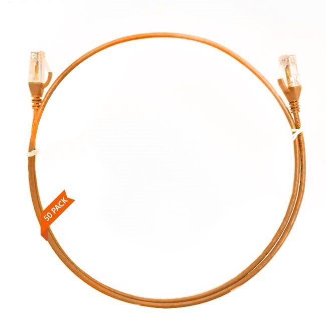 4Cabling 0.75m CAT6 Ultra Thin LSZH Ethernet Network Cable | 50 Pack Orange