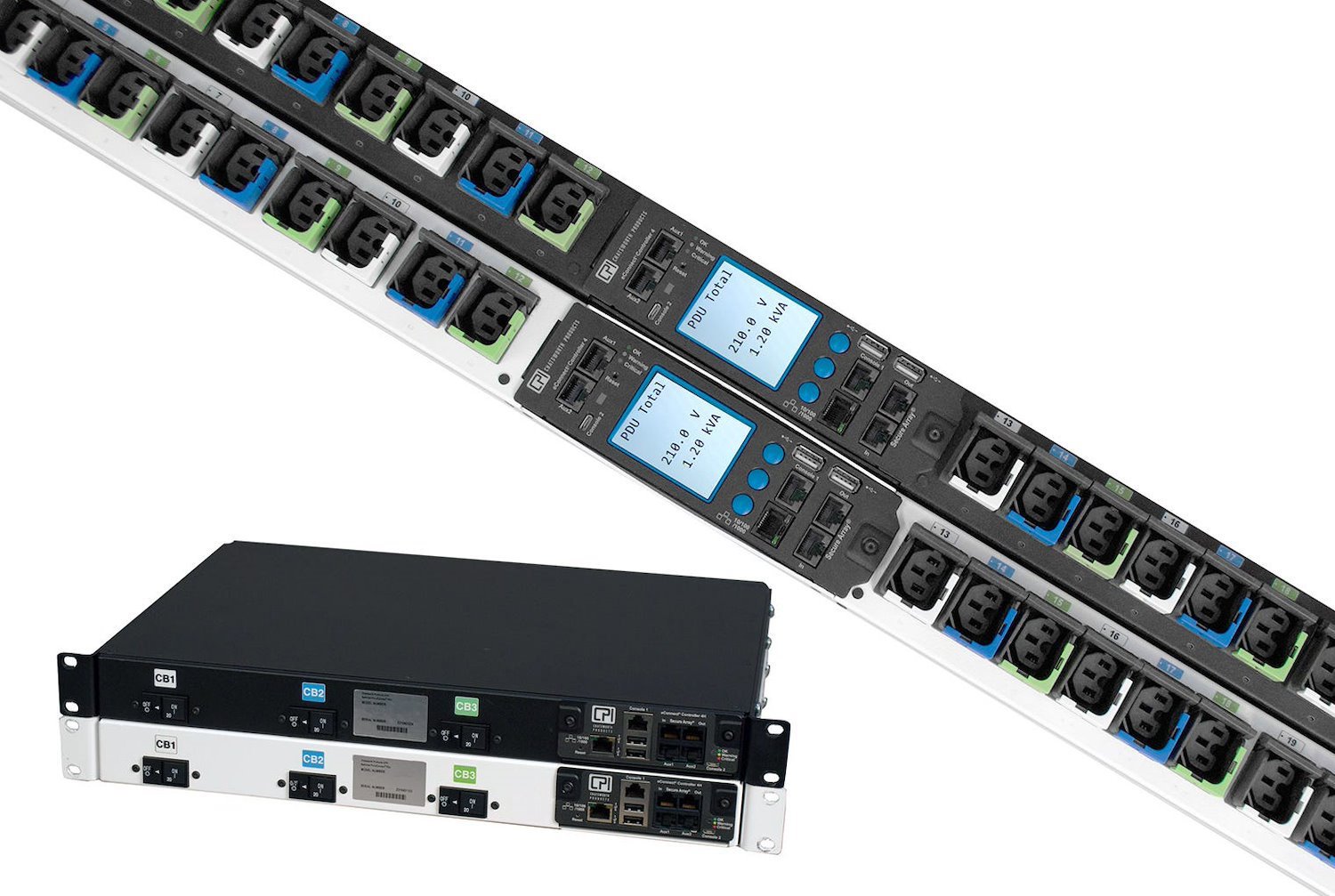 Chatsworth Monitored eConnect Pdu | Black | Horizontal 2U | C20 To Iec 15A 1P+N+E Input