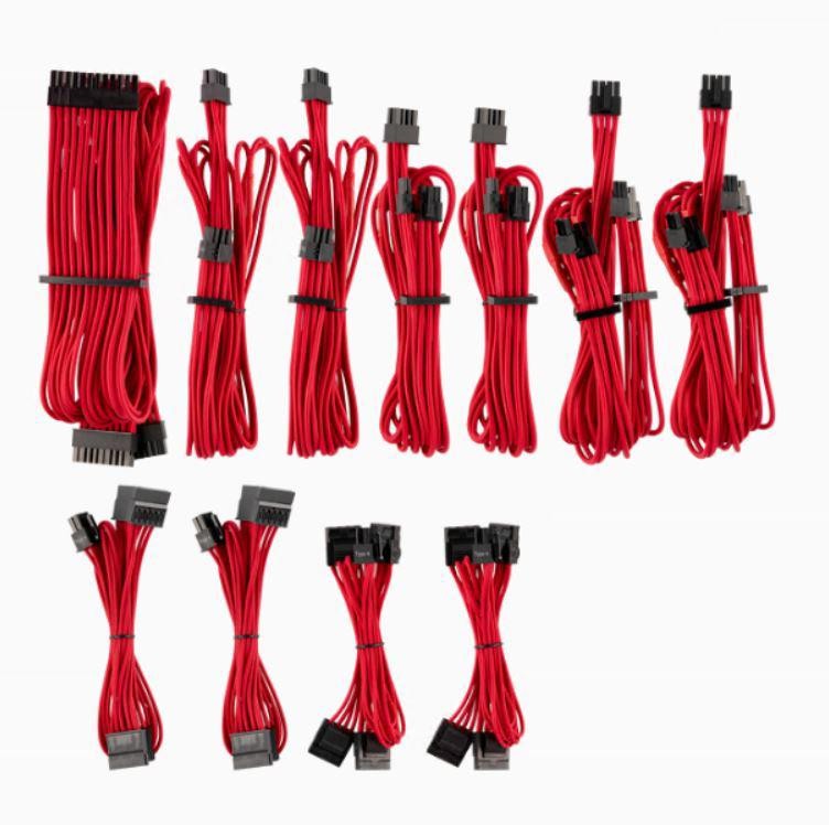 Corsair For Corsair Psu - Red Premium Individually Sleeved DC Cable Pro Kit, Type 4 (Generation 4)(LS)