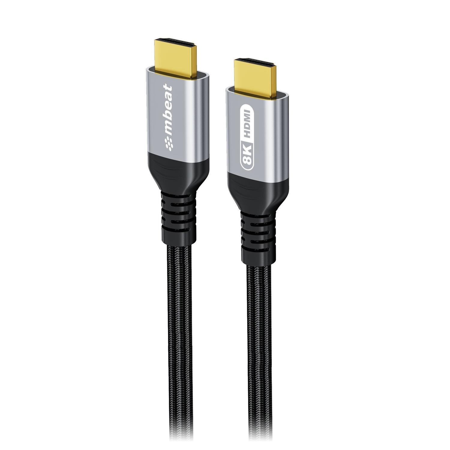 Mbeat® Tough Link 1.5M Certified 8K Hdmi Cable - Space Grey Hdmi 2.1 (Male) To Hdmi 2.1 (Male) 50CM × 2.02CM × 1.13CM