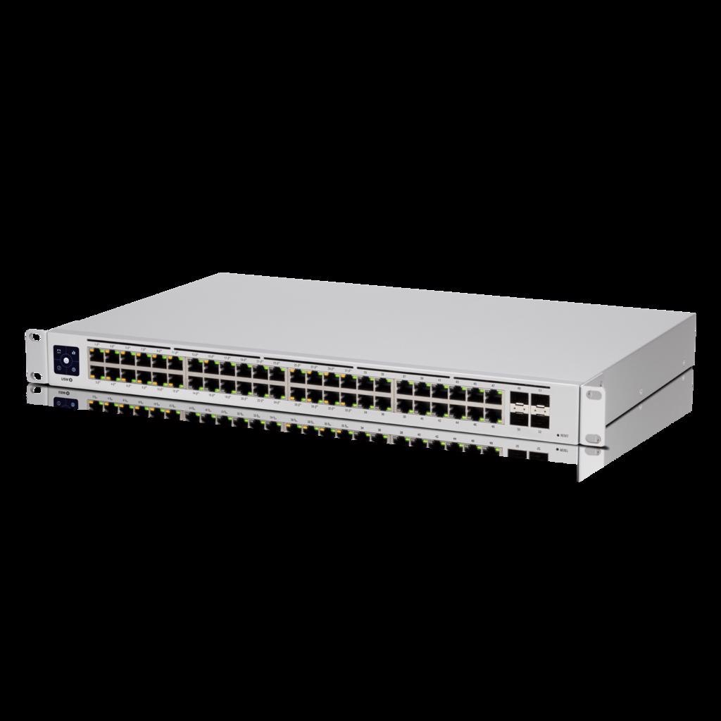 Ubiquiti UniFi 48 Port Managed Gigabit Layer2 & Layer3 Switch - 48X Gigabit Ethernet Ports W/ 32X 802.3At Poe+, 4X SFP Port Touch Display 210W