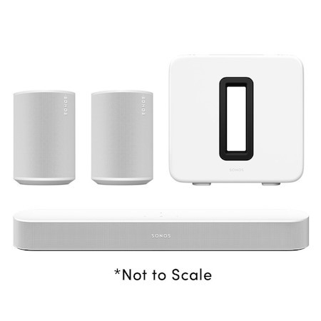 SONOS - PREMIUM IMMERSIVE SET WITH BEAM, (1) BEAM G2 (1) SUB G3 (2) ERA 100 (WHITE)