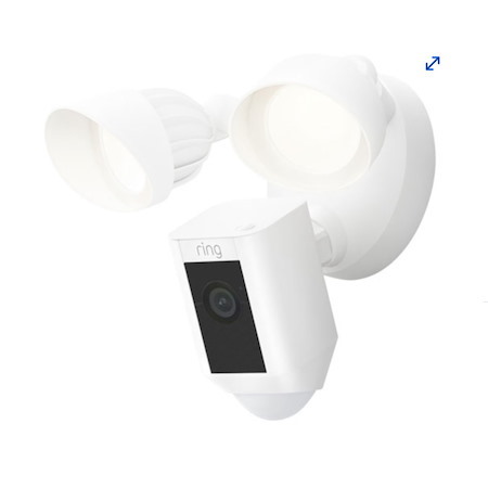 Ring Floodlight Cam Wired Plus Outdoor 1080p HD IP Camera - White