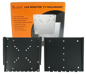 Brateck LCD-WMB201L Mounting Bracket for Flat Panel Display - Black