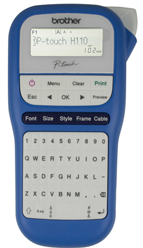 Brother PTH110BW PTouch Durable Label Maker Blue & White