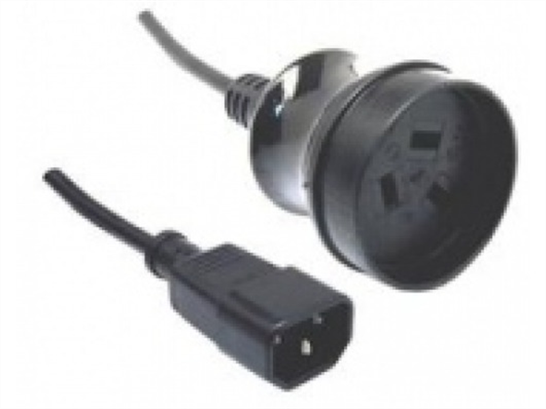 Generic 30CM Power Lead Iec 10A C14 Plug To 3 Pin 10A Socket