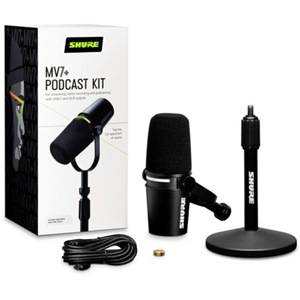 Shure MV7+BNDL Usb/Xlr Dynamic Podcasting Kit- Black