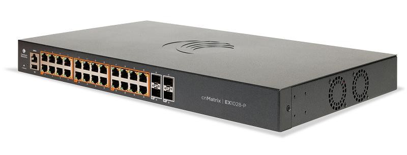 Cambium cnMatrix Ex1028-P Intelligent Ethernet PoE+ Switch With 24X 1Ge PoE+ & 4X SFP Ports