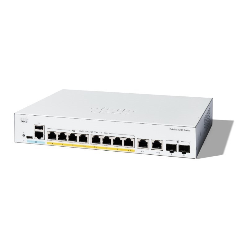 Cisco Catalyst 1200 8-Port Ge, PoE, Ext PS, 2X 1G SFP