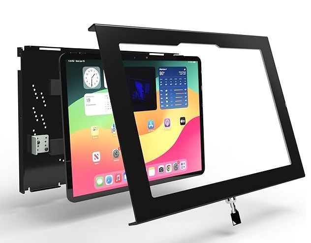 TABcare Locking Security Metal Case for Apple iPad Air 13" 2024 6th gen. for Kiosk, POS, Store, Show Display (Black, iPad Air 13 2024)
