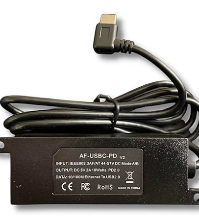 PoE Texas IEEE 802.3af PoE to USB-C Power and 10/100 Data with Power Delivery - Use Power Over Ethernet from A Network Switch to Charge Apple iPad mini 3, iPad Air, Samsung Tab S7 Lite and More Visit the PoE Texas Store