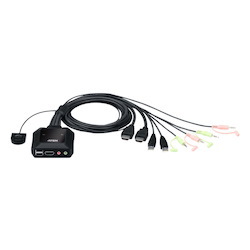 Aten 2 Port Usb 4K @60Hz Hdmi Cable KVM Switch With Remote Port Selector