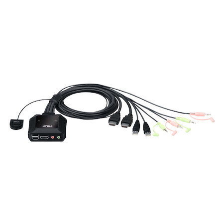 Aten 2 Port Usb 4K @60Hz Hdmi Cable KVM Switch With Remote Port Selector