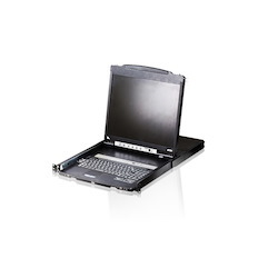 Aten Rackmount KVM Switch Dual Rail 8 Port Vga Ps/2-Usb W/ 19' LCD Display, 2X Custom KVM Cables Included, 1280X1024@75HZ Display, Led Illumination