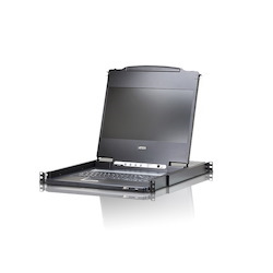 Aten Rackmount Single Rail LCD Console Vga,Hdmi,Dvi & Vga W/ 17.3' LCD Display, 1X Custom KVM Cable Included, 1920X1080@60HZ Display, Led Illumination