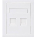 Astrotek Cat6 RJ45 Network Wall Face Plate Outlets 86X86MM 2 Port Socket Kit LS