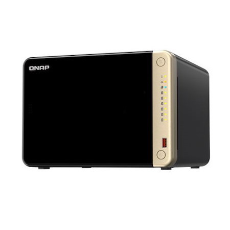 Qnap TS-664-4G 6 Bay Intel® Celeron® N5095 4-Core 8GB DDR4 2xSlot 2xM.2 2x2.5GbE Wol 2xUSB3.2 1xHDMI2.0 Hot-Swappable 3YR WTY