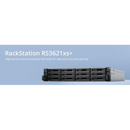 Synology RackStation RS3621xs+ 12 Bay Intel Xeon D-1541 8G DDR4 4xGbE 2x10GbE 2 X Gen3 X8 Slots 2xUSB3.2 2U 5YR WTY