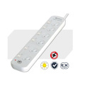 Generic Sansai 6-Way Power Board (661SW) With Individual Switches And Surge Protection Overload Protected Reset Button Indicator Light 100CM Lead 240Vac 10A