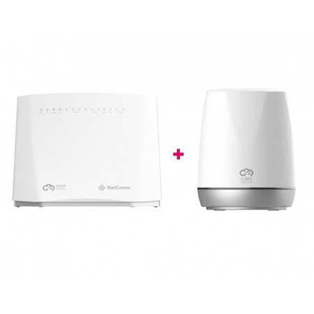 Netcomm Nf20mesh CloudMesh Wi-Fi 6 Vdsl2/Adsl2 Networking Gateway With VoIP + Netcomm NS-02 CloudMesh Satellite