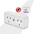 Generic Sansai Surged Protected Double Adaptor Left Side Active Indicator 10A 240V Ac