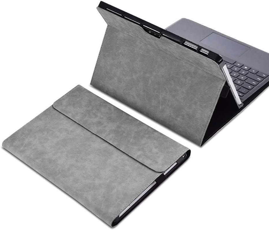xisiciao Protective case for Surface Pro 7 / Pro 6 / Pro 5 / Pro 4 with Pen Holder, Multiple Angle Polyester Slim Light Shell Cover, Compatible with Type Cover Keyboard (12.3", Gray)