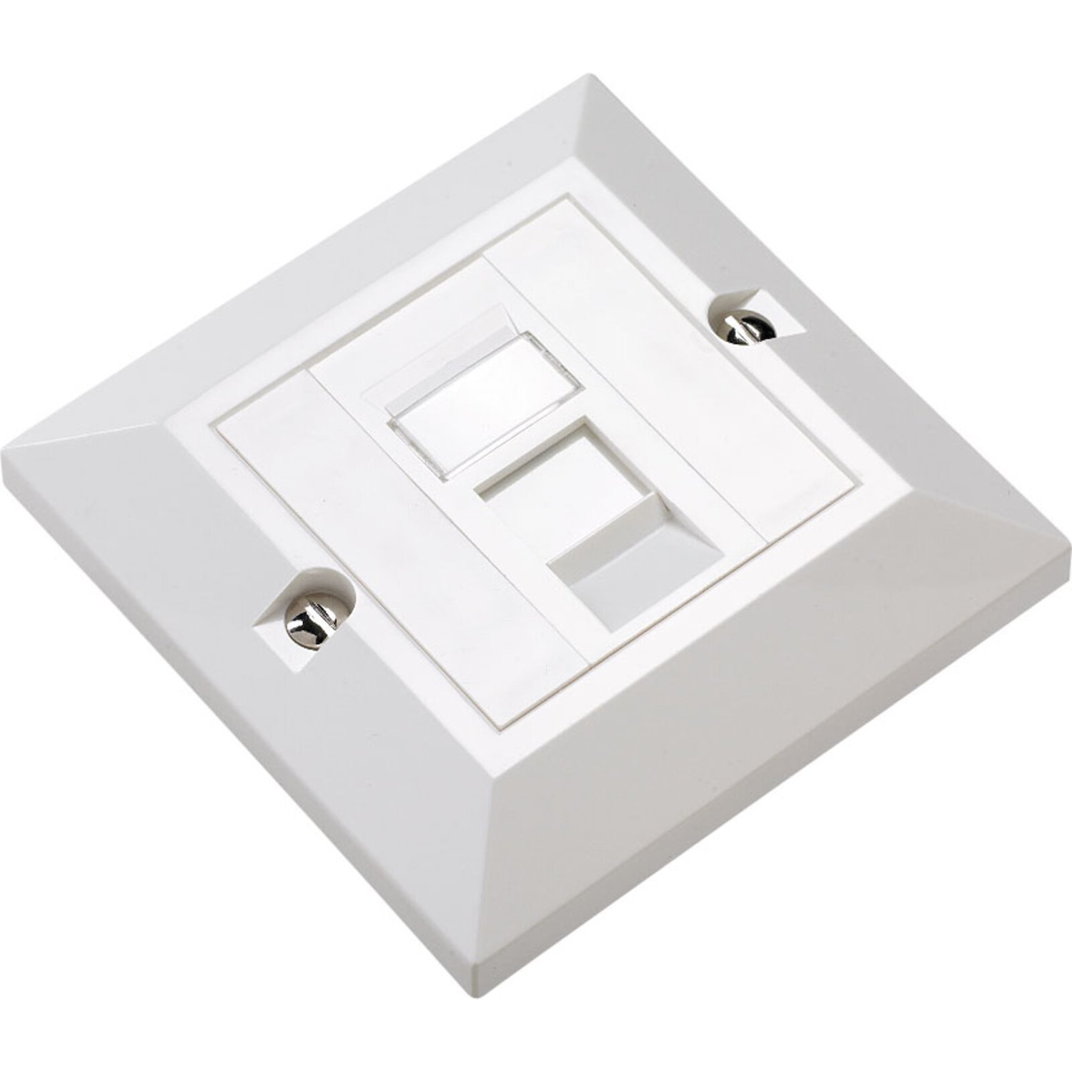 Excel Cat6 (UTP) Unscreened Single RJ45 Module White c/w Single Gang Bevelled Plate & Blanks