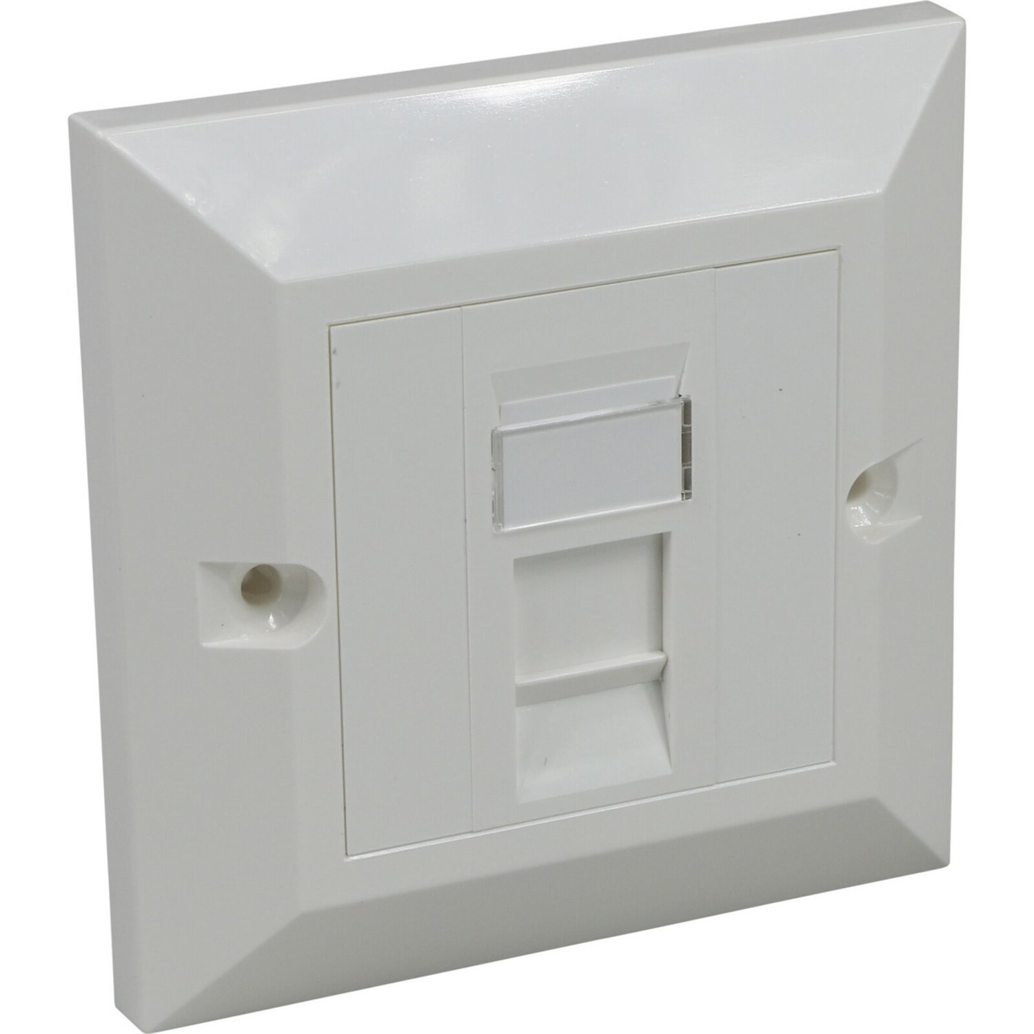 Excel Cat5e (UTP) Unscreened Single RJ45 Module White c/w Bevelled Plate & Blanks