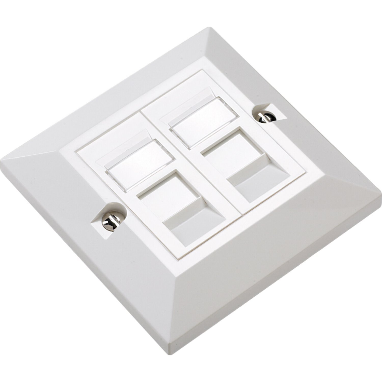 Excel Cat6 (UTP) Unscreened Dual RJ45 Modules White c/w Single Gang Bevelled Plate