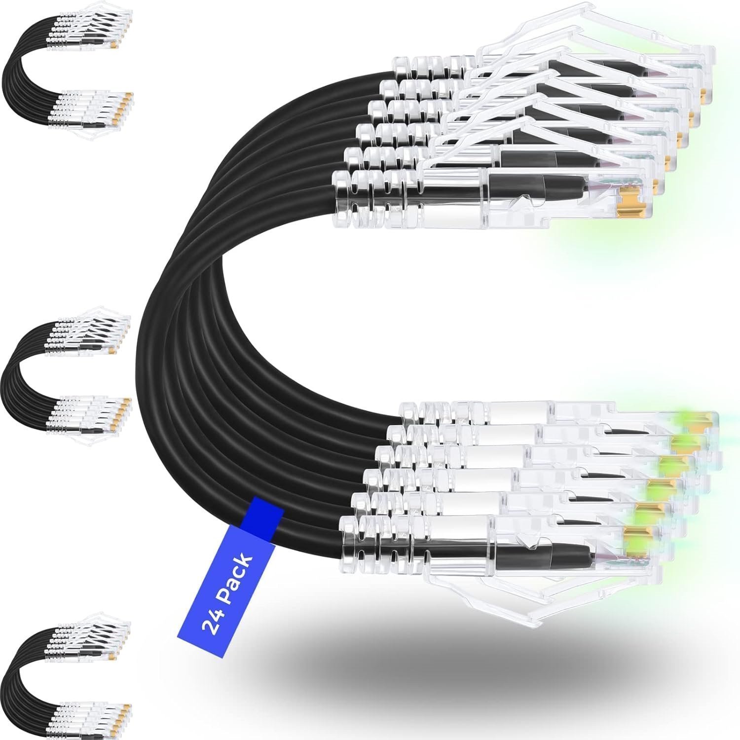 Cat6a Ethernet Patch Cable - 24 Pack - 2FT