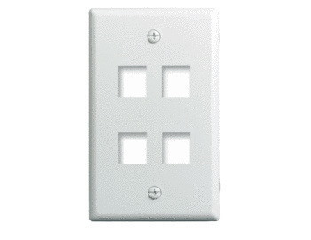On-Q 1-Gang 4-Port Wall Plate In White