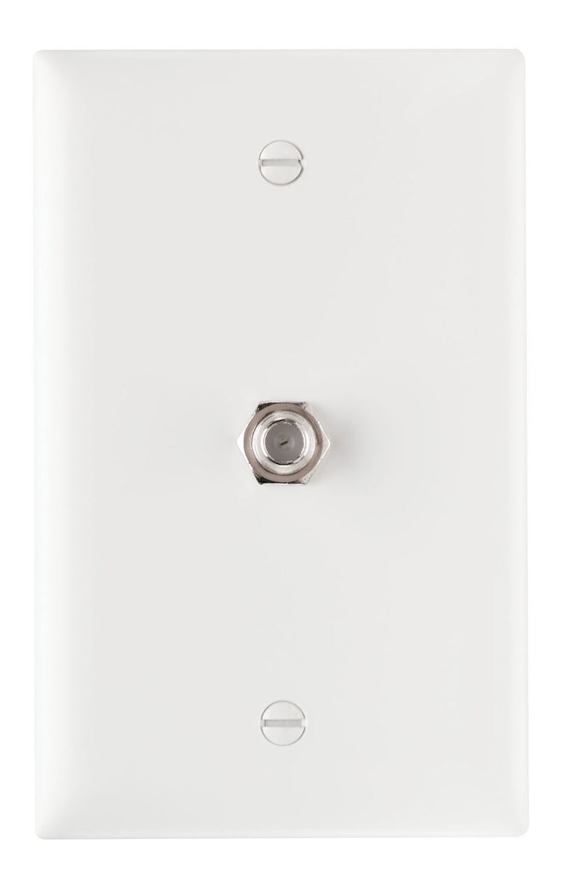 On-Q 1-Gang Pre-Configured Wall Plate With One F-Type Coupler In White