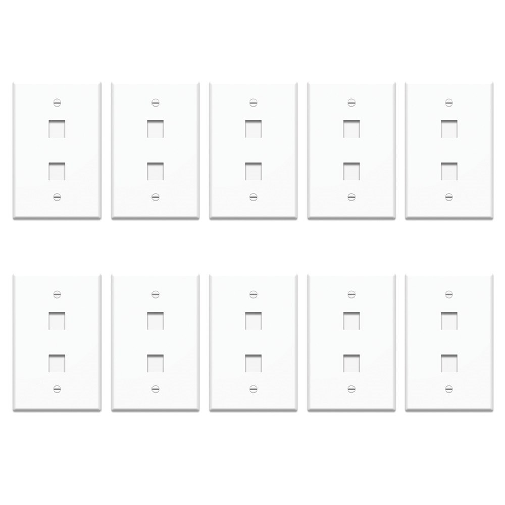 On-Q 1-Gang 2-Port Oversized Wall Plate In White - 10 Pack