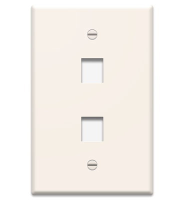 On-Q 1-Gang 2-Port Wall Plate In Light Almond