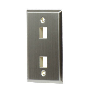On-Q 1-Gang 2-Port Wall Plate In Stainless Steel