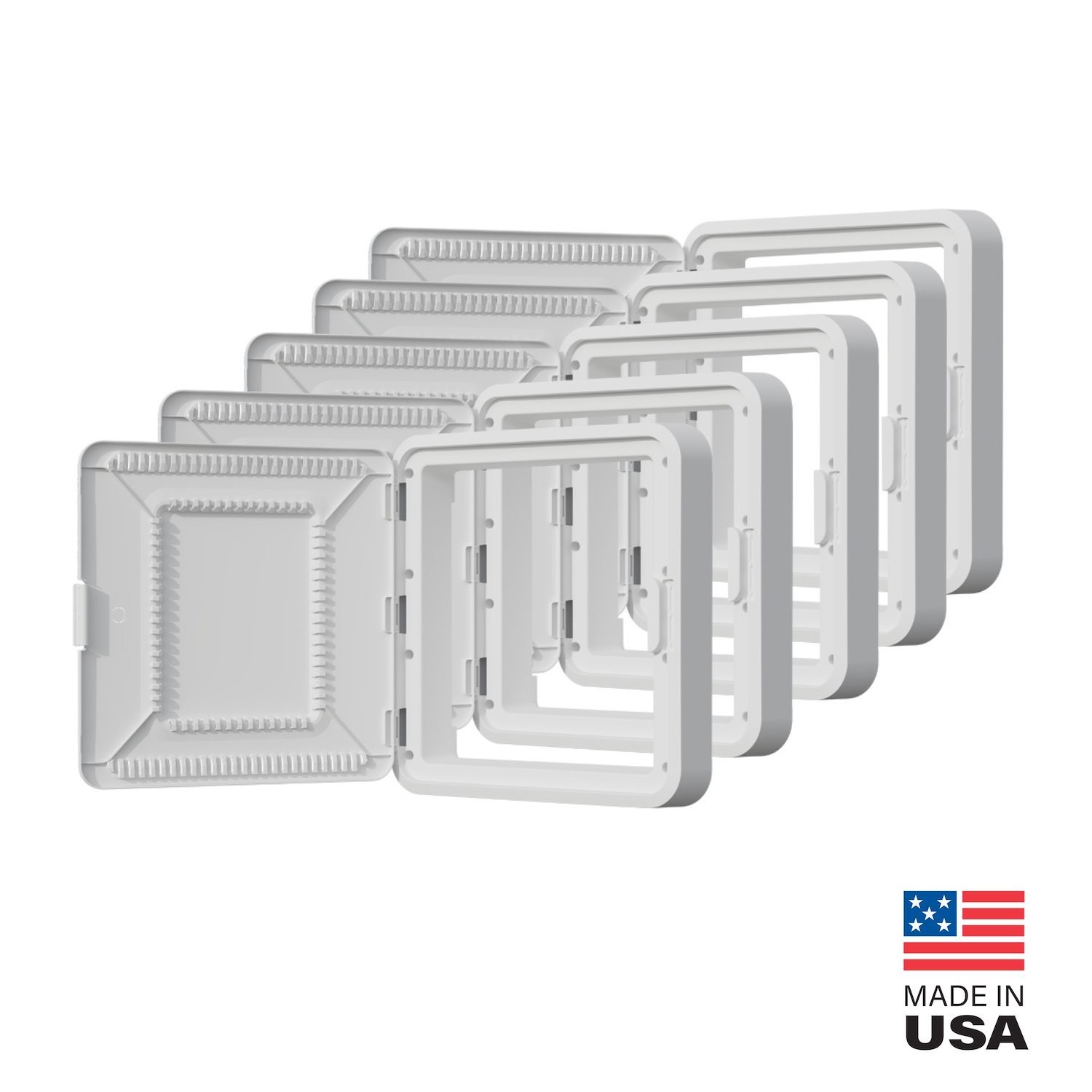 On-Q 15-Inch Plastic Deep Trim Ring And Hinged Door, 5-Pack